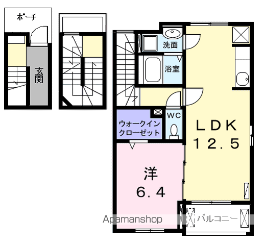 モデッサ芳野S(1LDK/3階)の間取り写真