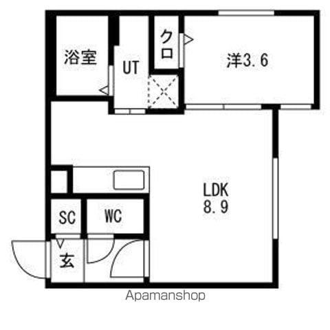 ANDーHONDORI(1LDK/1階)の間取り写真