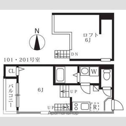 ポラリス名城公園(1K/2階)の間取り写真