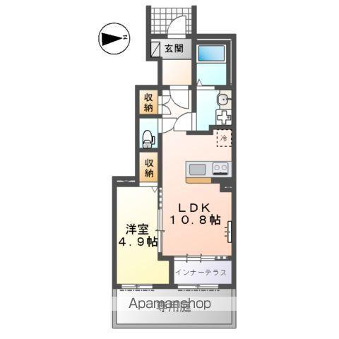 木更津市長須賀字上越戸 アパートⅢ期工事(1LDK/1階)の間取り写真