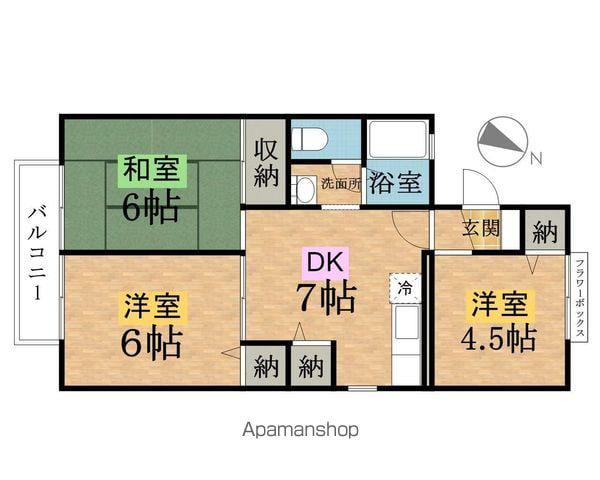 グレースハイム(3DK/1階)の間取り写真