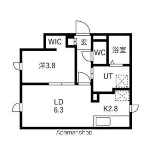 北40条西6丁目(1LDK/2階)の間取り写真