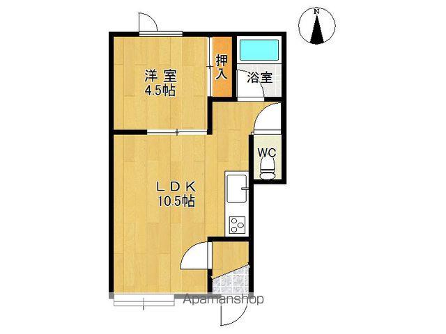 OAKⅣ(1LDK/2階)の間取り写真