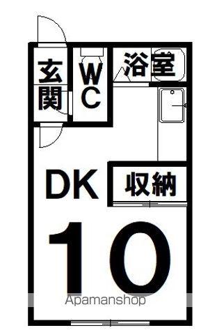 サウスハイツ(ワンルーム/2階)の間取り写真