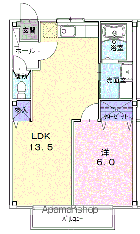 コンフォールUEMATSUⅠ(1LDK/1階)の間取り写真
