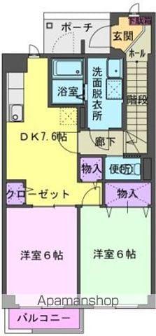 タウンコートK(2DK/2階)の間取り写真