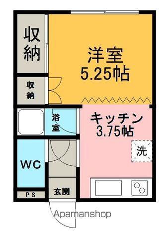 栄徳ハイツ(1K/3階)の間取り写真