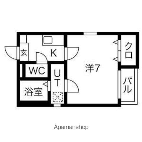 クレフラスト大杉町B棟(1K/1階)の間取り写真