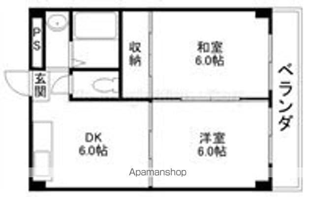 プラムA(2DK/5階)の間取り写真