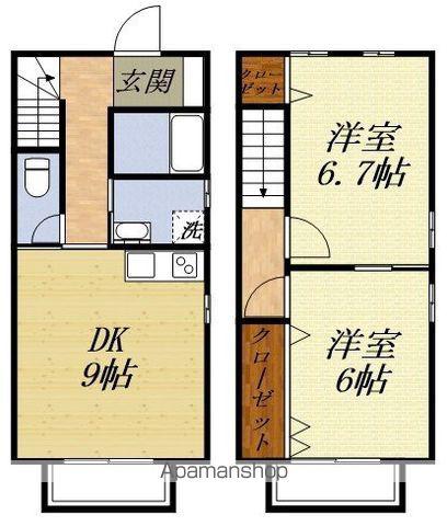 パティオ久米B(2DK)の間取り写真
