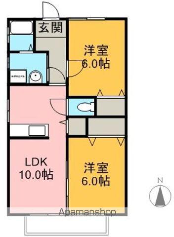 WELLVILLA・M(2LDK/2階)の間取り写真