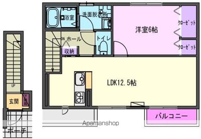 プラスタラーイシカワⅢ(1LDK/2階)の間取り写真