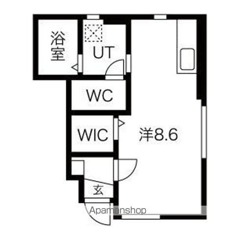 ル・メイユール東宮野目A棟(ワンルーム/1階)の間取り写真