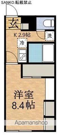 ラフォーレ澄川(1K/2階)の間取り写真