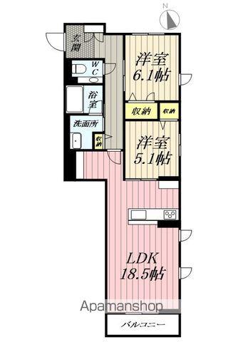グランエスポア早稲田(2LDK/2階)の間取り写真
