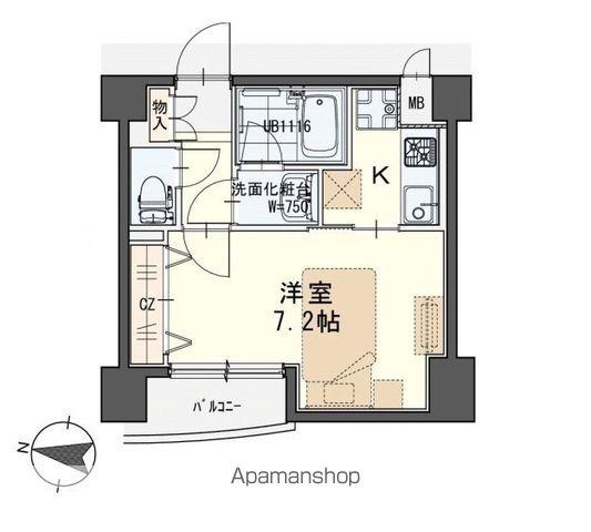 ラピス雨宮(1K/7階)の間取り写真