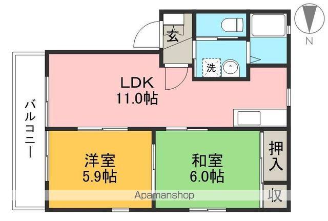 カーサ・アベニュー(2LDK/1階)の間取り写真