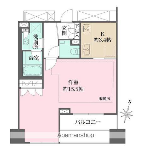 パークハウス平河町(ワンルーム/6階)の間取り写真