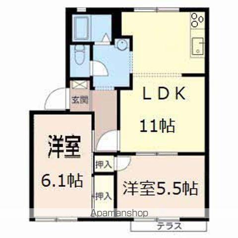 ファミール森(2LDK/1階)の間取り写真