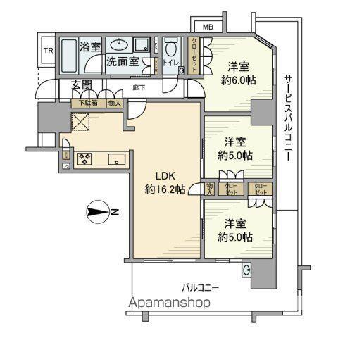 プレミスト泉レジデンス(3LDK/7階)の間取り写真