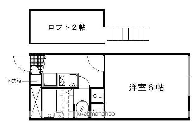 レオパレス堀川(1K/1階)の間取り写真