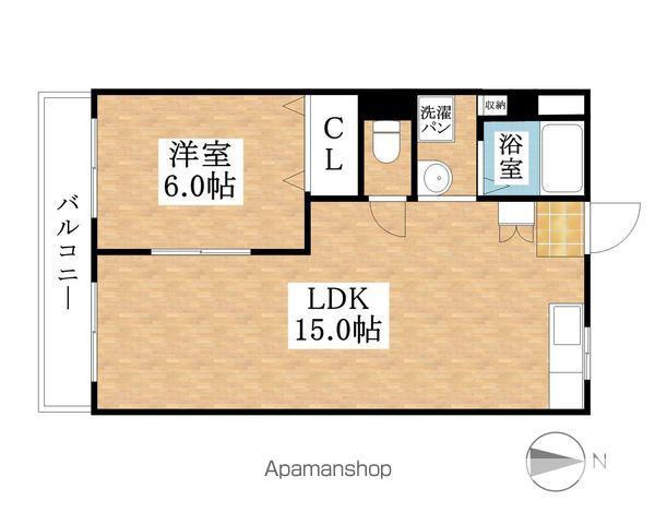 シャトー桐野(1LDK/4階)の間取り写真