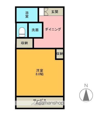 ムツミハイツ恒久(1K/2階)の間取り写真