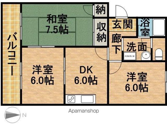 オズハウス5(3DK/2階)の間取り写真