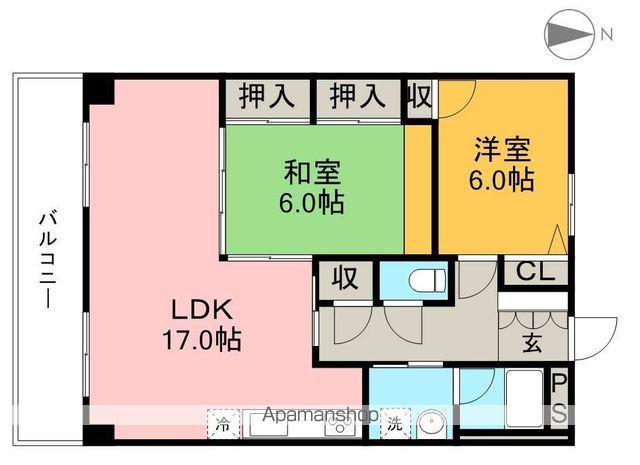 PRINCIPIO(2LDK/3階)の間取り写真