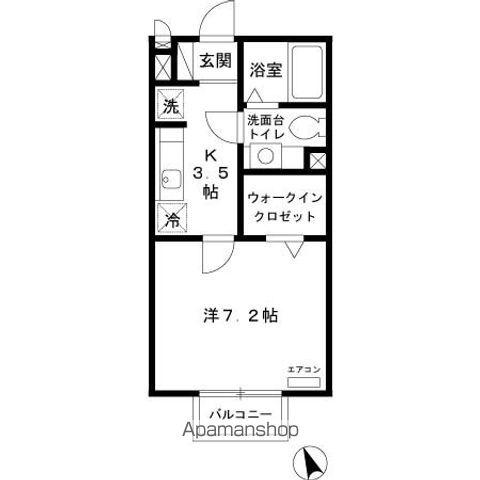 VENT・CLAR(1K/2階)の間取り写真