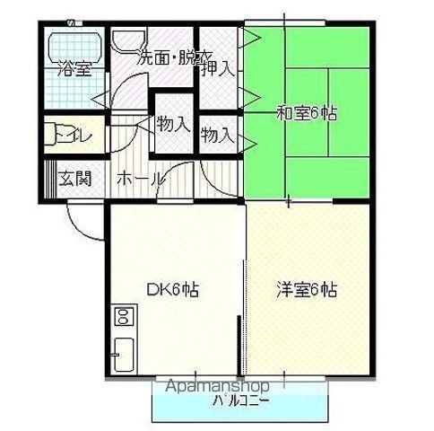 パルム五番館(2DK/1階)の間取り写真