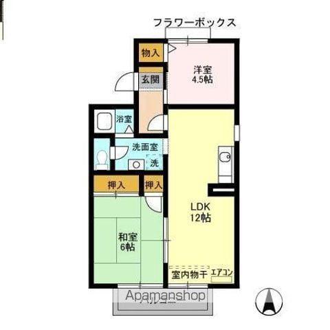 メゾンクレール参番館(2LDK/1階)の間取り写真