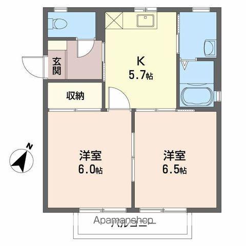 リバーライフ三井C棟(2K/1階)の間取り写真