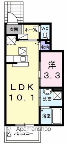 予讃線 坂出駅 徒歩16分 2階建 築15年(1LDK/1階)の間取り写真