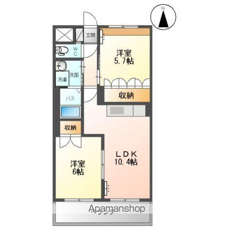 ディア・ベルジュ(2LDK/3階)の間取り写真