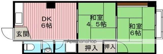 イワタバコ苑(2DK/3階)の間取り写真