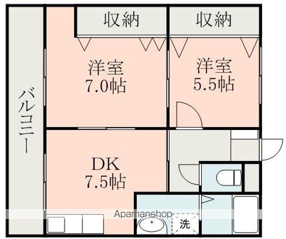 サンプレイス合志(2DK/3階)の間取り写真