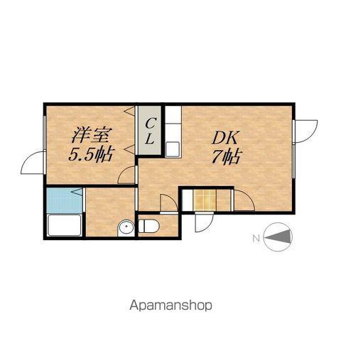 コーポハピネス(1DK/1階)の間取り写真