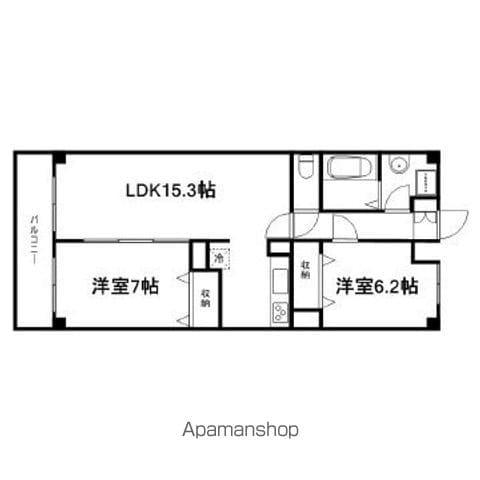 ビスィクレートM SPECIAL(2LDK/7階)の間取り写真