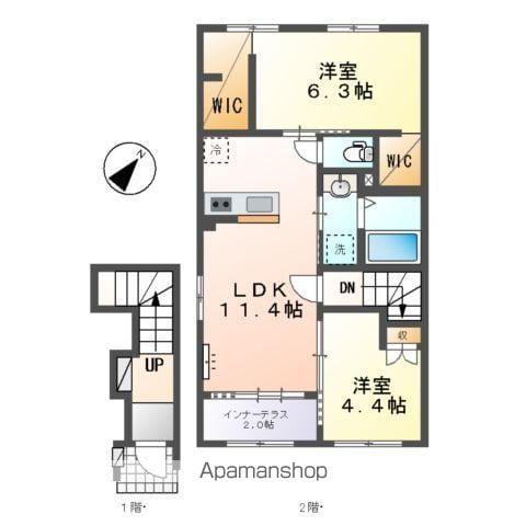 クレリア(2LDK/2階)の間取り写真