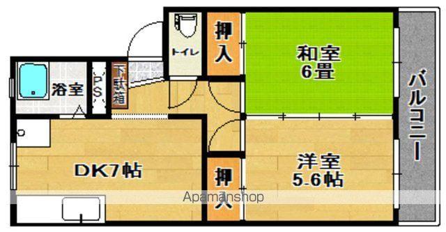 MARUCO香久池(2DK/4階)の間取り写真