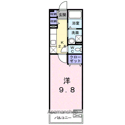 イートハーブⅠ(1K/2階)の間取り写真