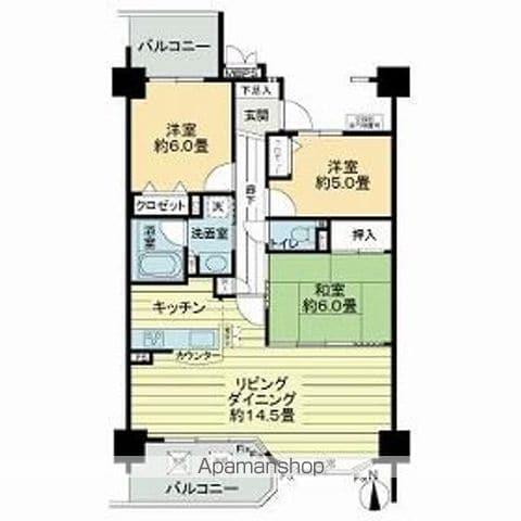 ライオンズガーデン八田(3LDK/11階)の間取り写真