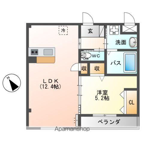 SIMA笹丘(1LDK/3階)の間取り写真