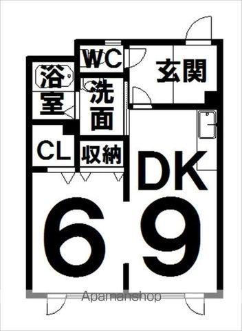 コーポ柏(1DK/2階)の間取り写真