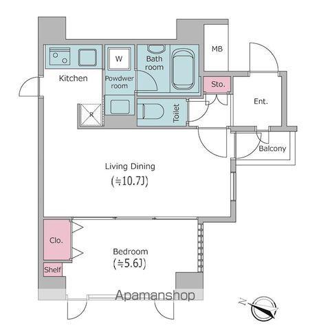 レジディア文京千石(1LDK/7階)の間取り写真