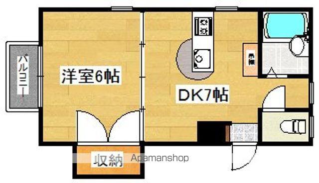 ビラ中倉(1DK/2階)の間取り写真