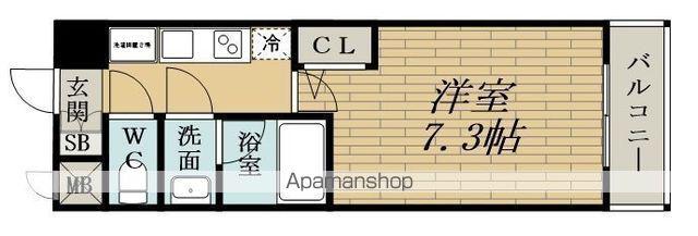 S-RESIDENCE新大阪駅前(1K/7階)の間取り写真
