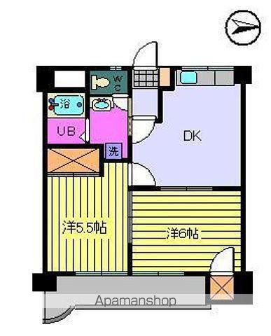 ノイシュロス久万ノ台(2DK/7階)の間取り写真