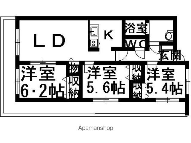 パークハイツ万代(3LDK/7階)の間取り写真